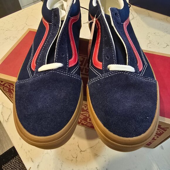 Vans Old Skool Shoes Dress Blues Chili Pepper Gum Bottom VN0A5KRFB09 Mens 10.5 - Picture 5 of 11